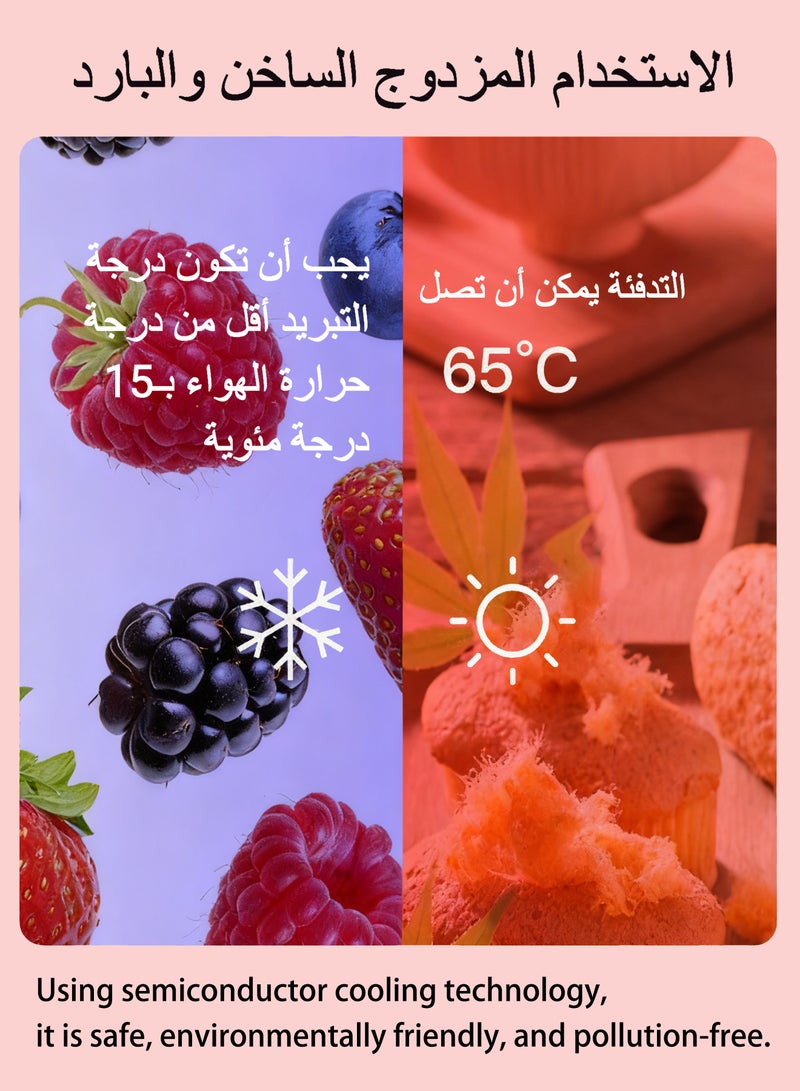 WAMIT Mini Fridge with Dimmable LED Mirror Cooler and Warmer 6L Mini Fridge for Refrigerating Makeup Skincare and Food for Bedroom Office and Car (Pink) - Image 4